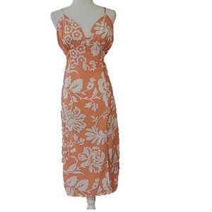 Spaghetti Strap Floral Halter Dress Size Large EUC